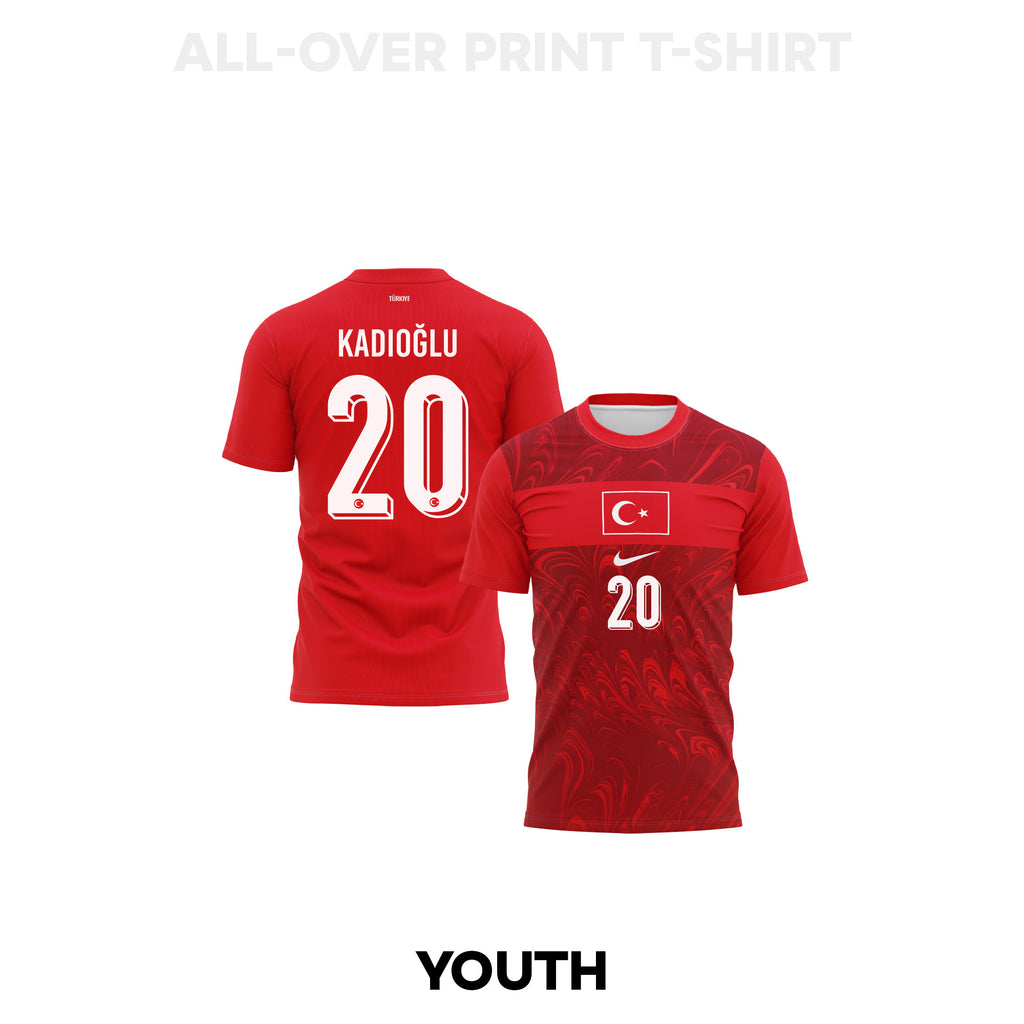 Ferdi Kadioglu 20 Youth Turkey 2026 Home 3D T-shirt Fully Printed – Red
