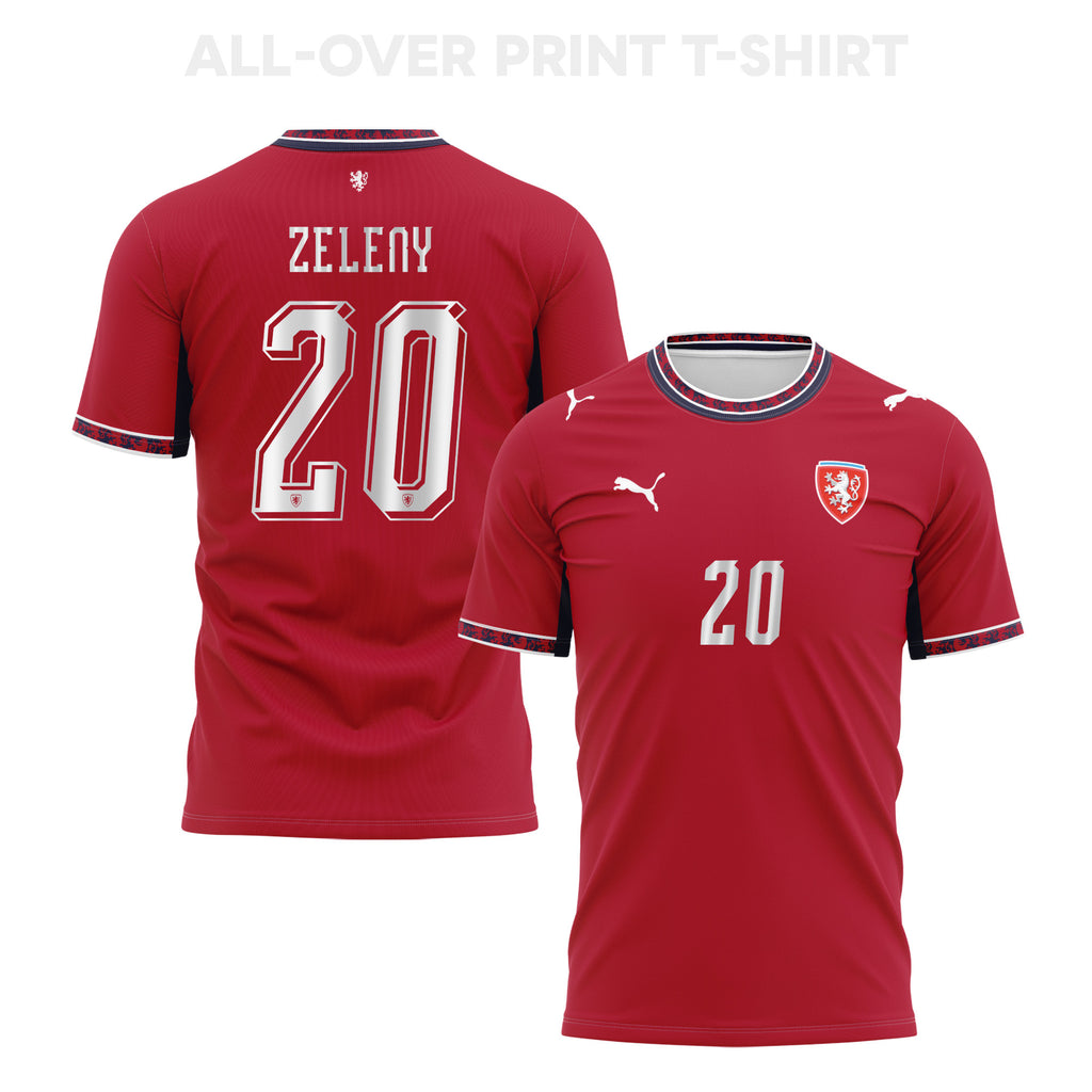 Jaroslav Zeleny 20 Czech Republic 2026 Home 3D T-Shirt Fully Printed – Unisex, Red