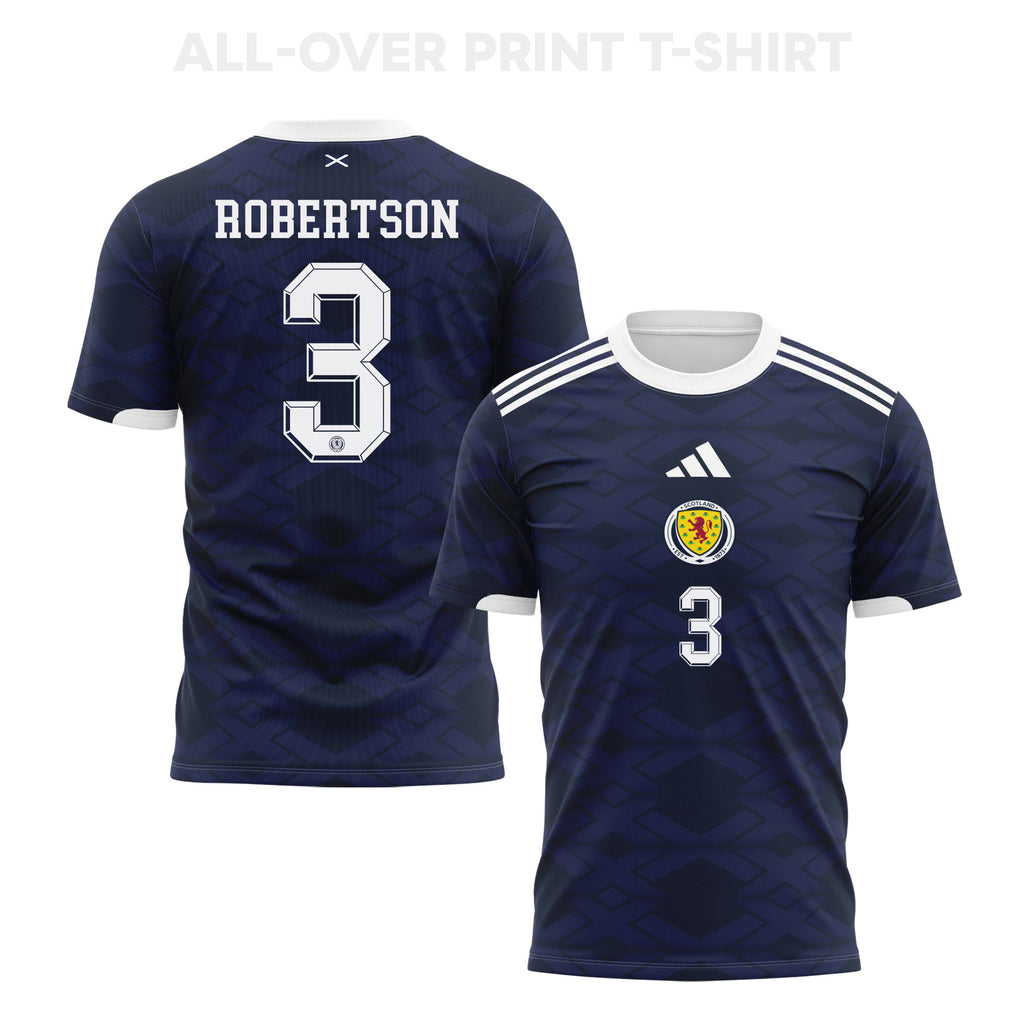 Andrew Robertson 3 Scotland 2026 Home 3D T-Shirt Fully Printed – Unisex, Navy