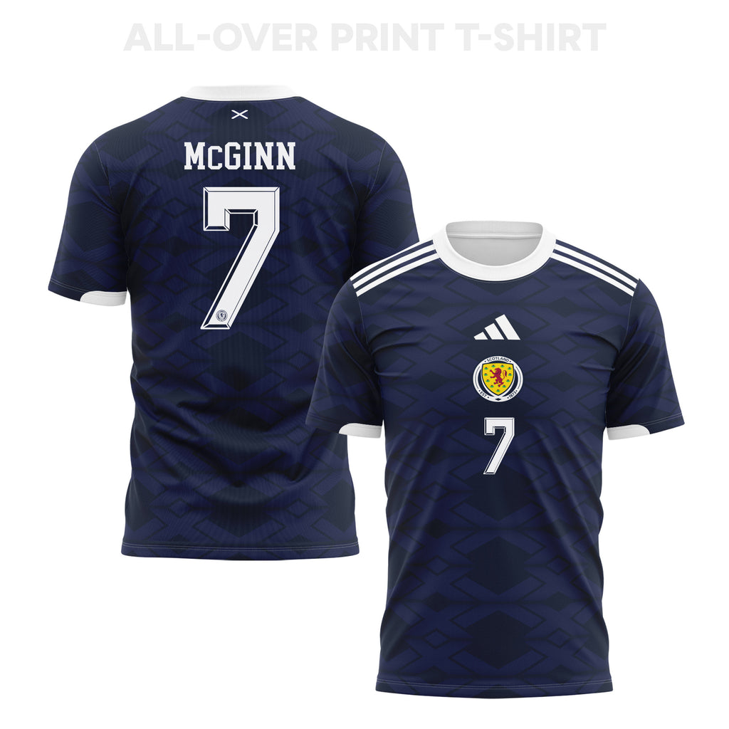 John McGinn 7 Scotland 2026 Home 3D T-Shirt Fully Printed – Unisex, Navy