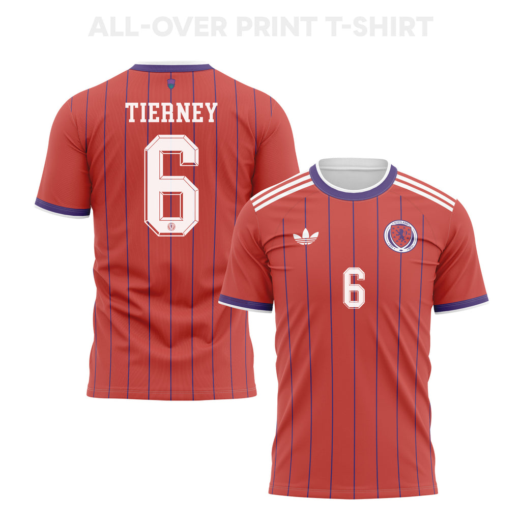 Kieran Tierney 6 Scotland 2026 Away 3D T-Shirt Fully Printed – Unisex, Red