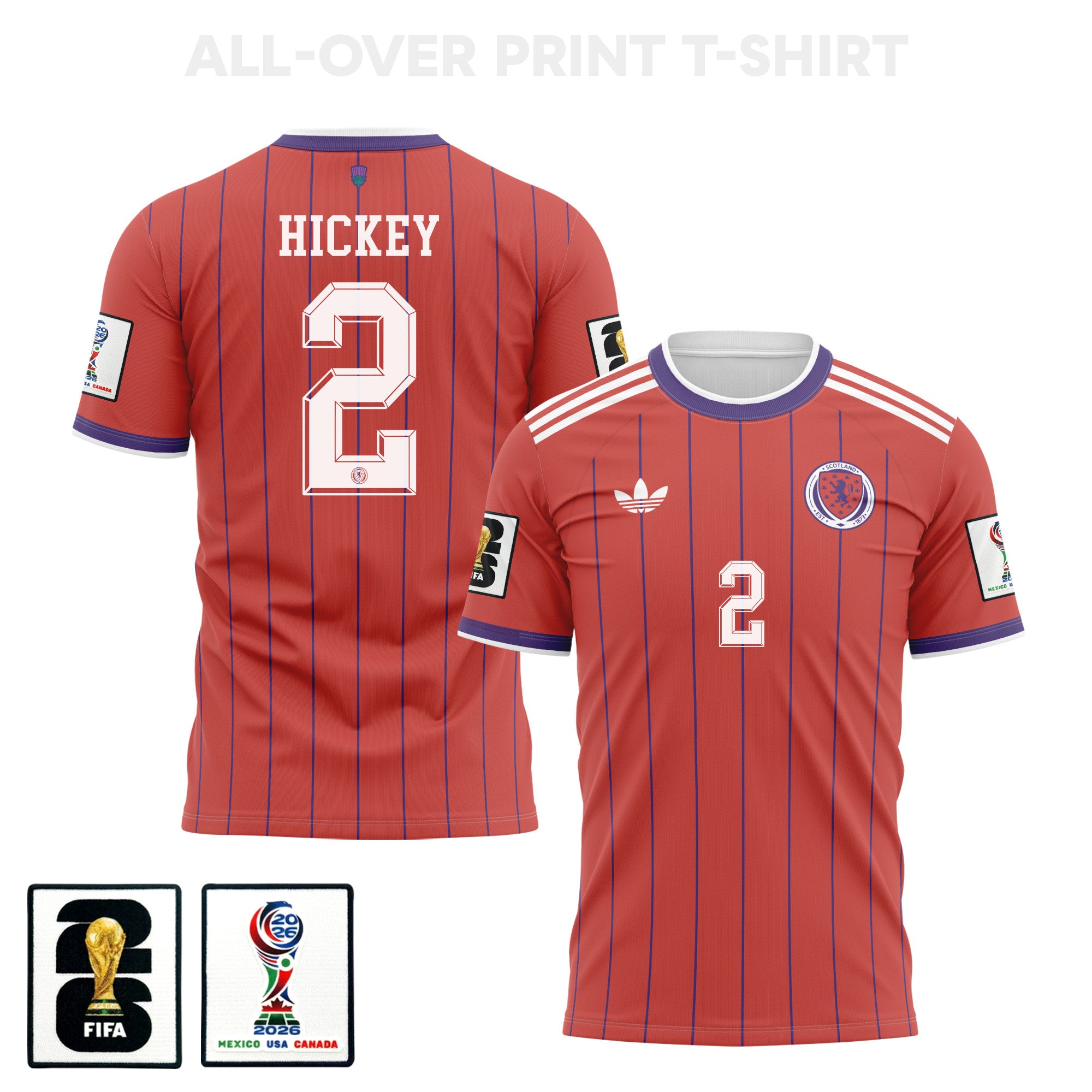 Aaron Hickey 2 Scotland 2026 Away 3D T-Shirt Fully Printed – Unisex, Red