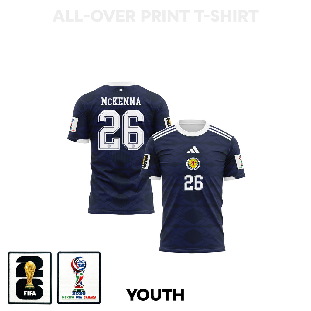Scott McKenna 26 Scotland 2026 Youth Home 3D T-shirt Fully Printed – Navy