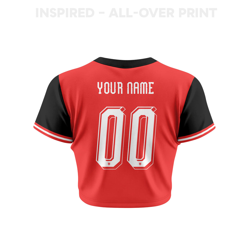 Austria 2026 Personalized Women's Home All-Over Print Cropped Jersey - Red