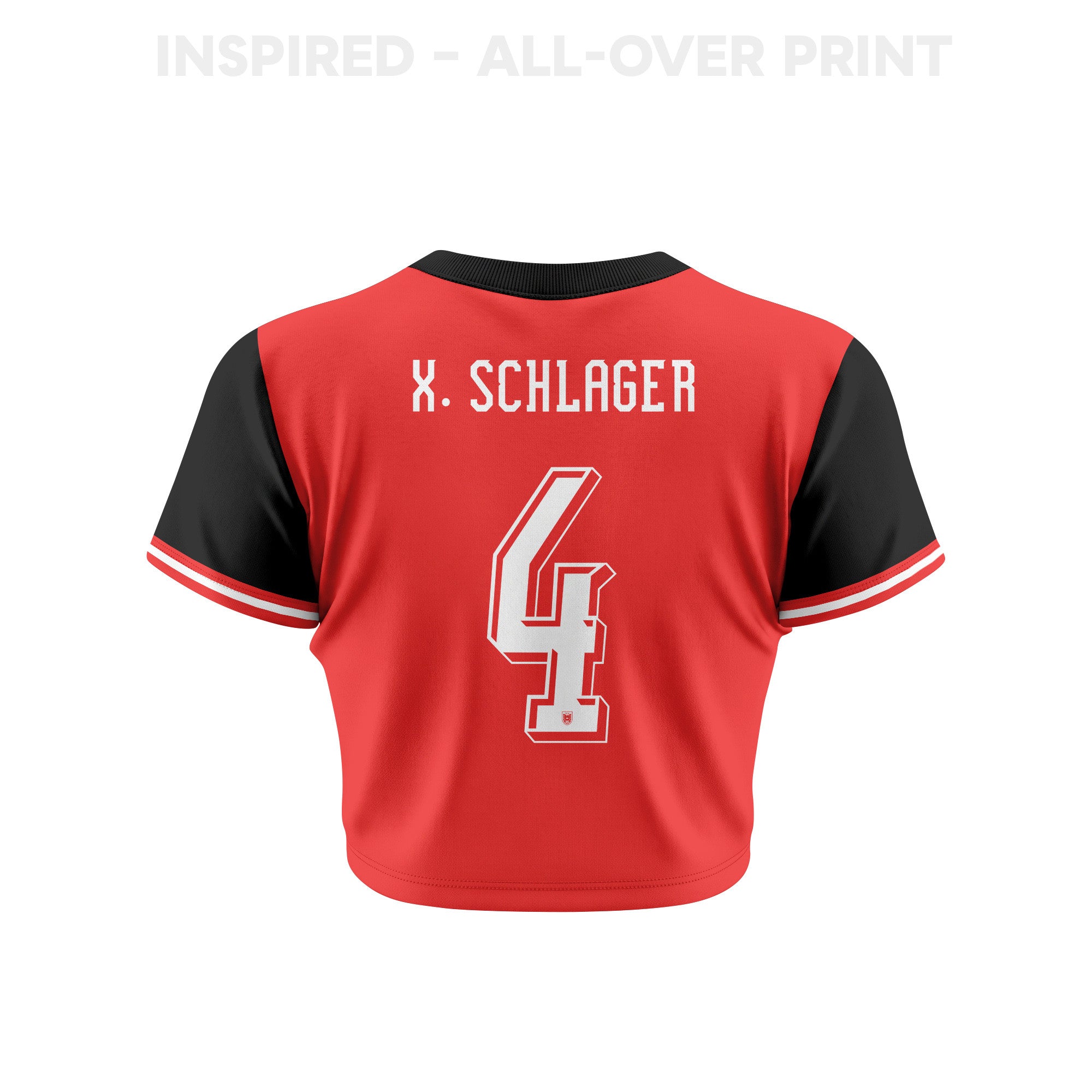 Xaver  Schlager 4 Austria 2026 Women's Home All-Over Print Cropped Jersey - Red