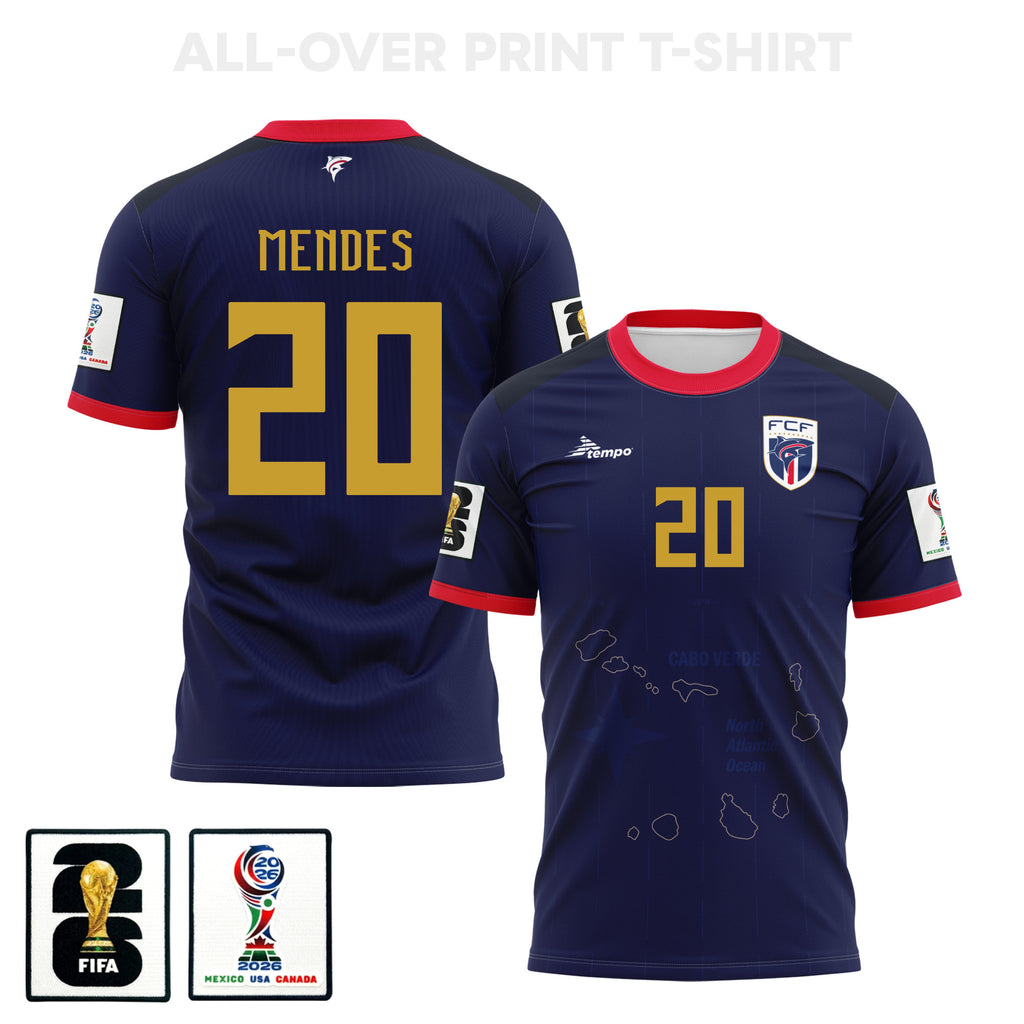 Ryan Mendes 20 Cape Verde 2026 Home 3D T-Shirt Fully Printed – Unisex, Navy