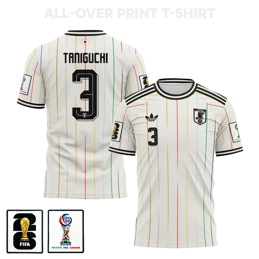 Shogo Taniguchi 3 Japan 2026 Away 3D T-Shirt Fully Printed – Unisex, White