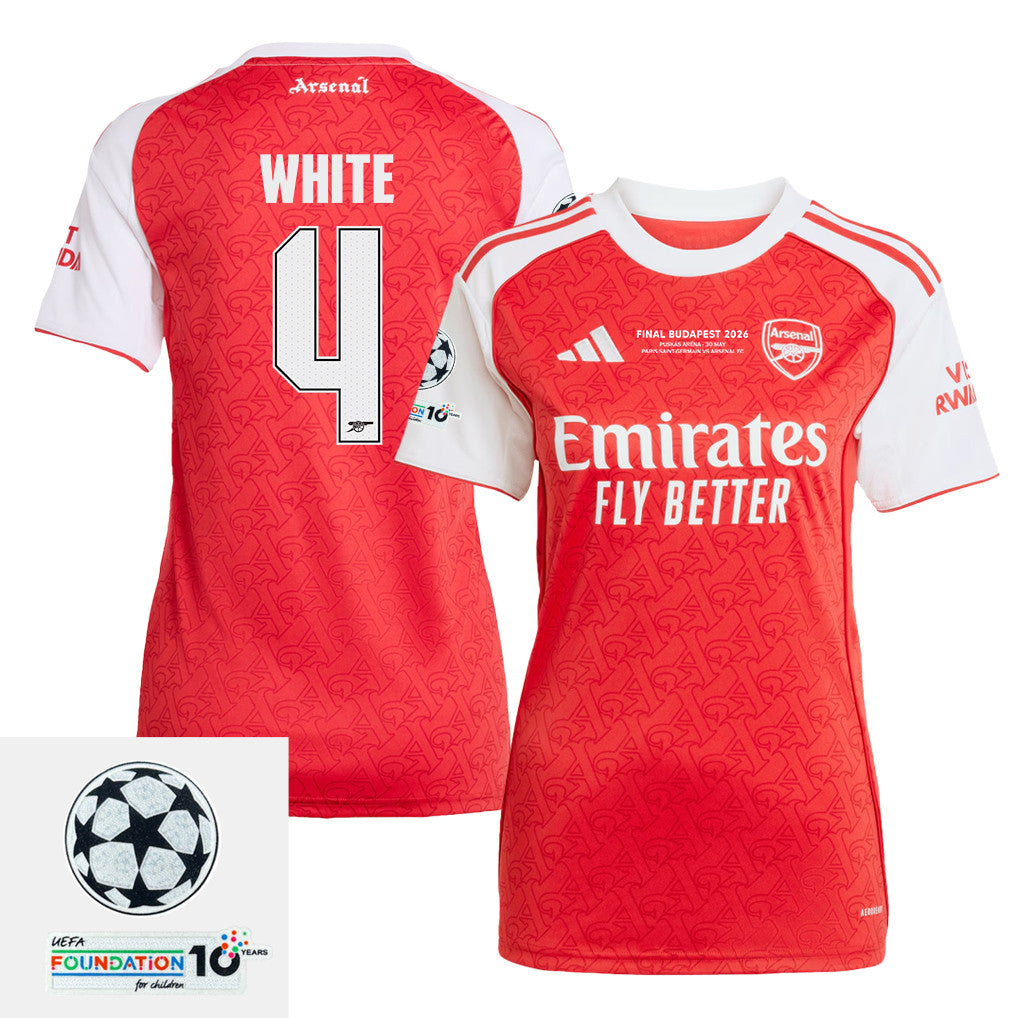 Ben White 4 Arsenal 25/26 Final Match Details Edition Home Jersey - Women, Red