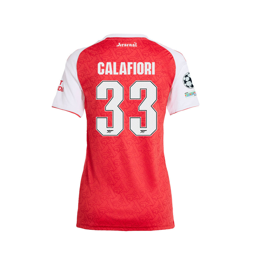Riccardo Calafiori 33 Arsenal 25/26 Final Match Details Edition Home Jersey - Women, Red