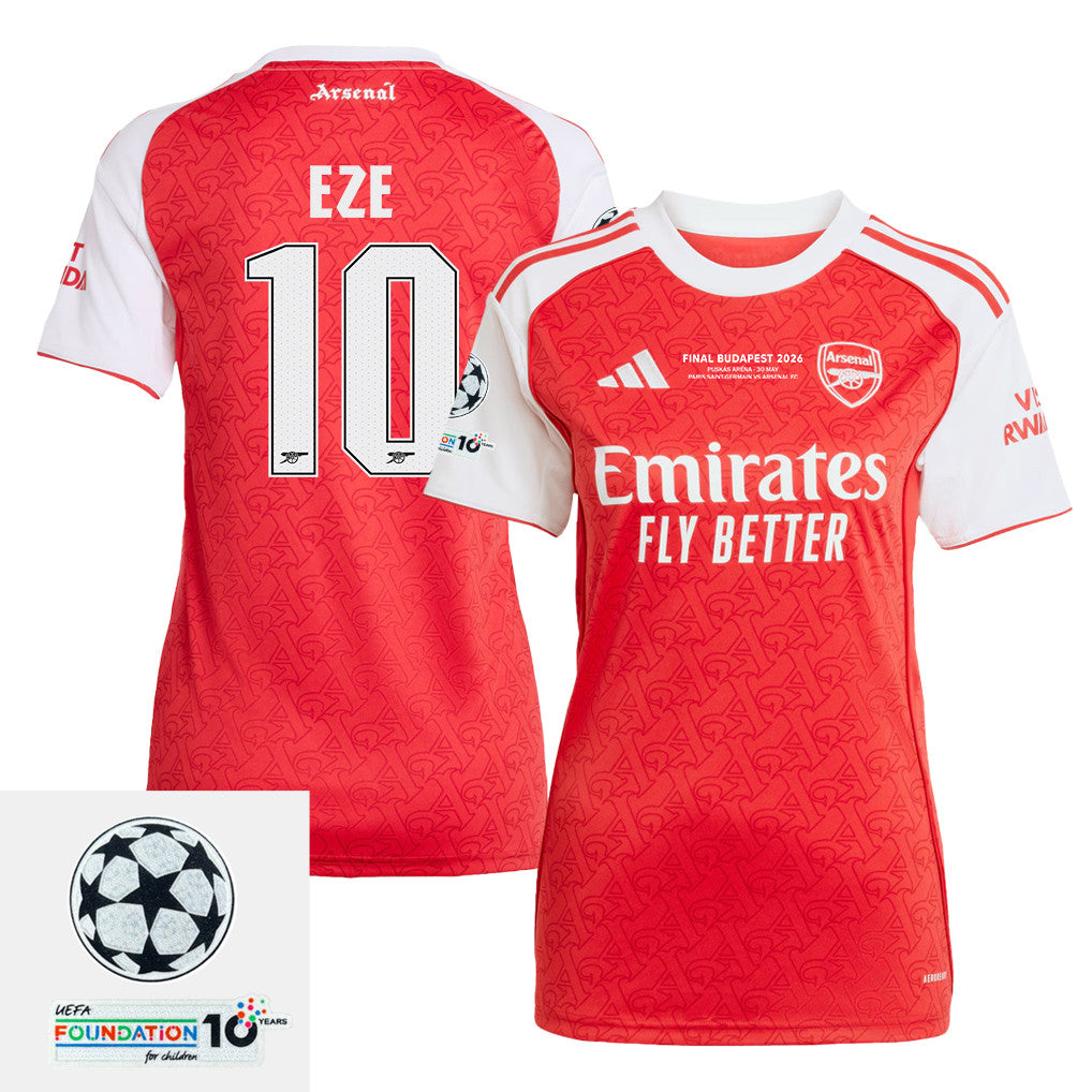 Eberechi Eze 10 Arsenal 25/26 Final Match Details Edition Home Jersey - Women, Red
