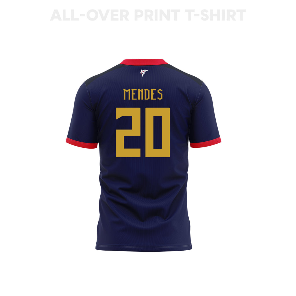 Ryan Mendes 20 Cape Verde 2026 Youth Home 3D T-shirt Fully Printed – Navy