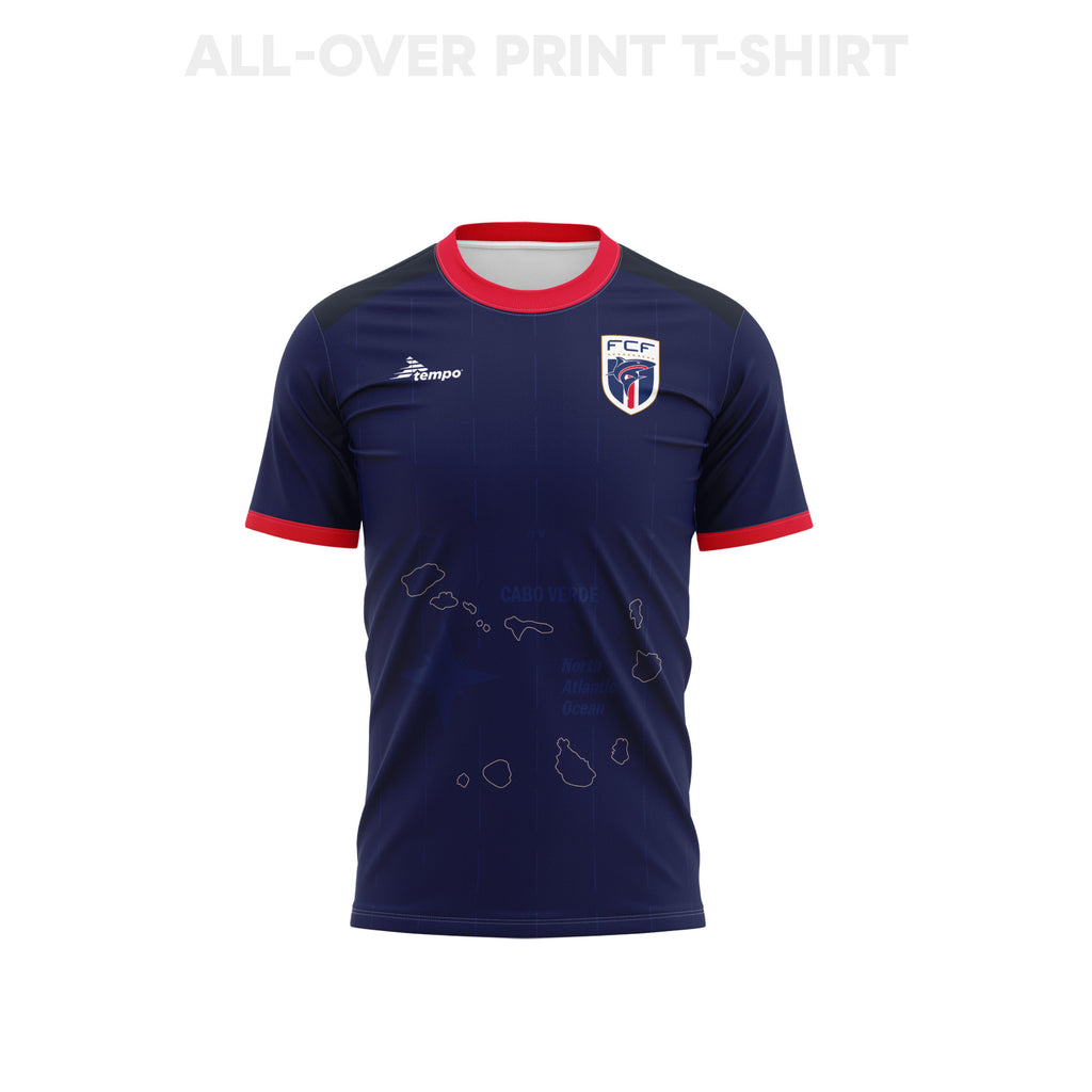 Cape Verde 2026 Youth Home 3D T-shirt Fully Printed – Navy
