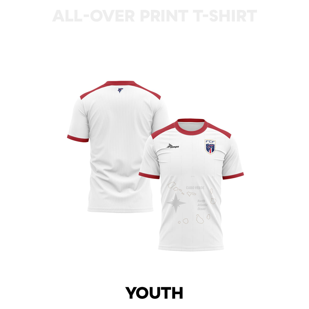 Cape Verde 2026 Youth Away 3D T-shirt Fully Printed – White