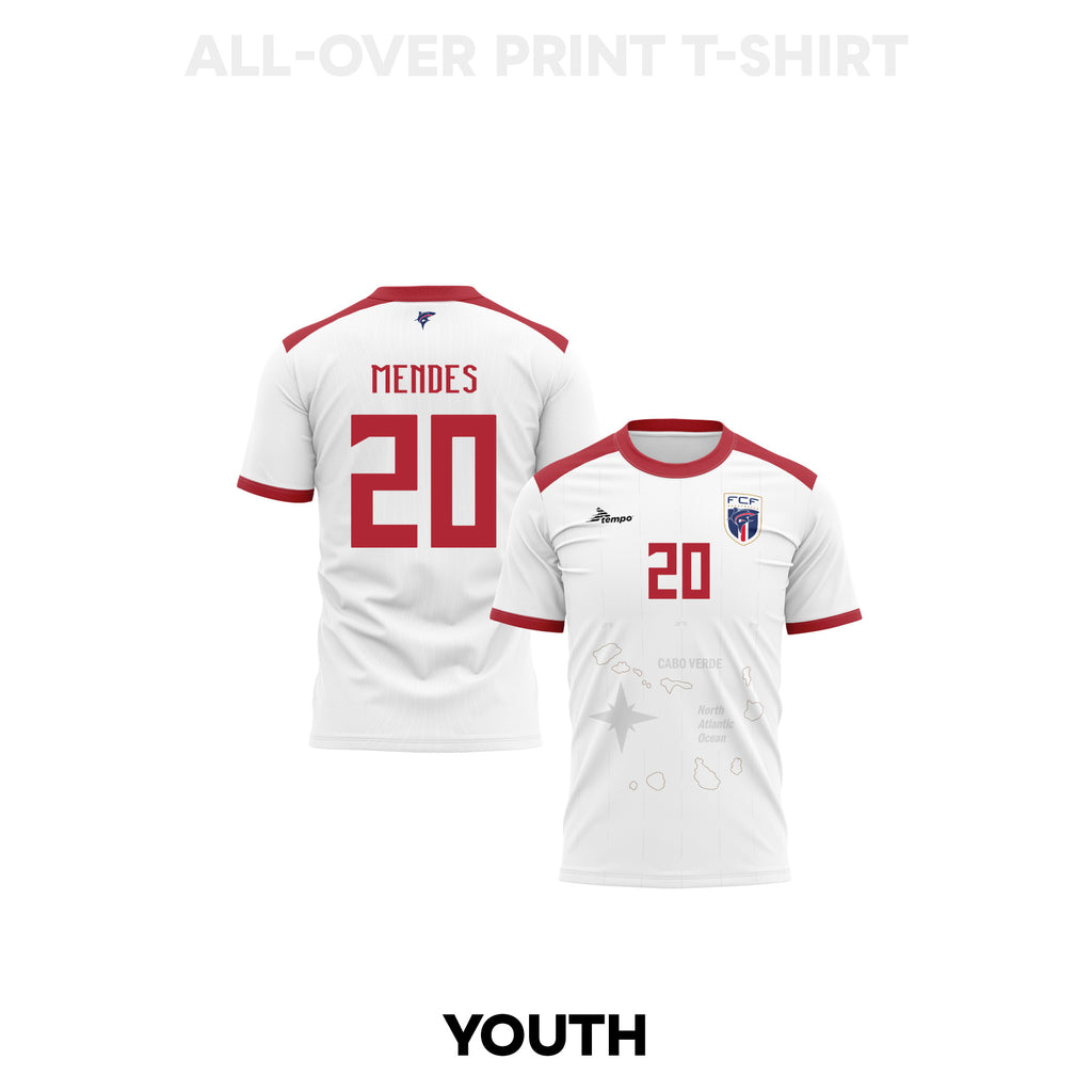 Ryan Mendes 20 Cape Verde 2026 Youth Away 3D T-shirt Fully Printed – White