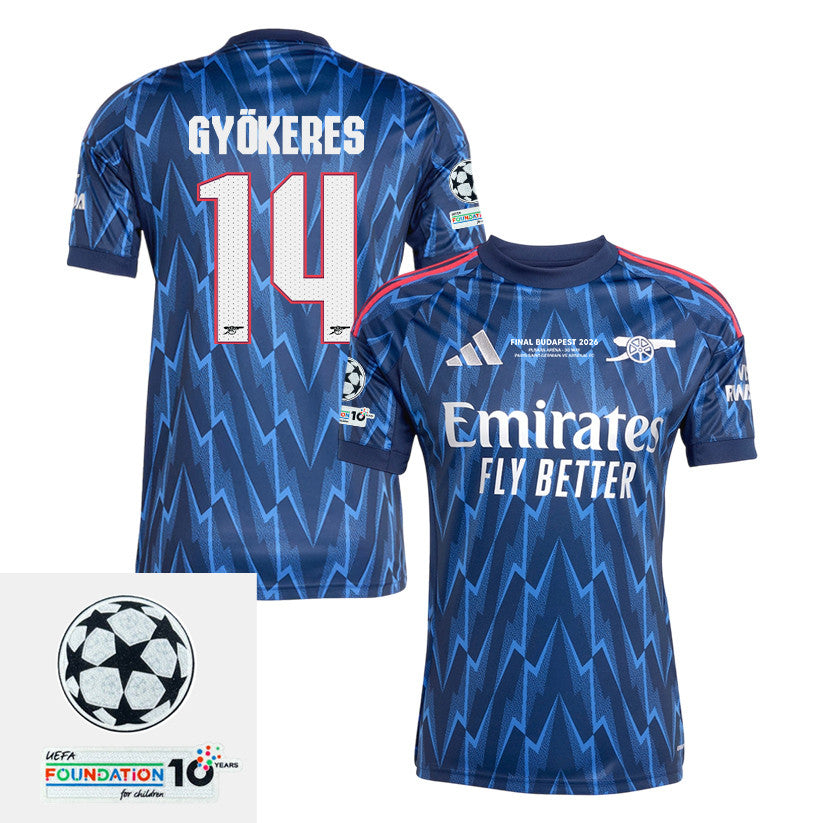 Viktor Gyökeres 14 Arsenal 25/26 Away Jersey – Final Match Details Edition, Navy