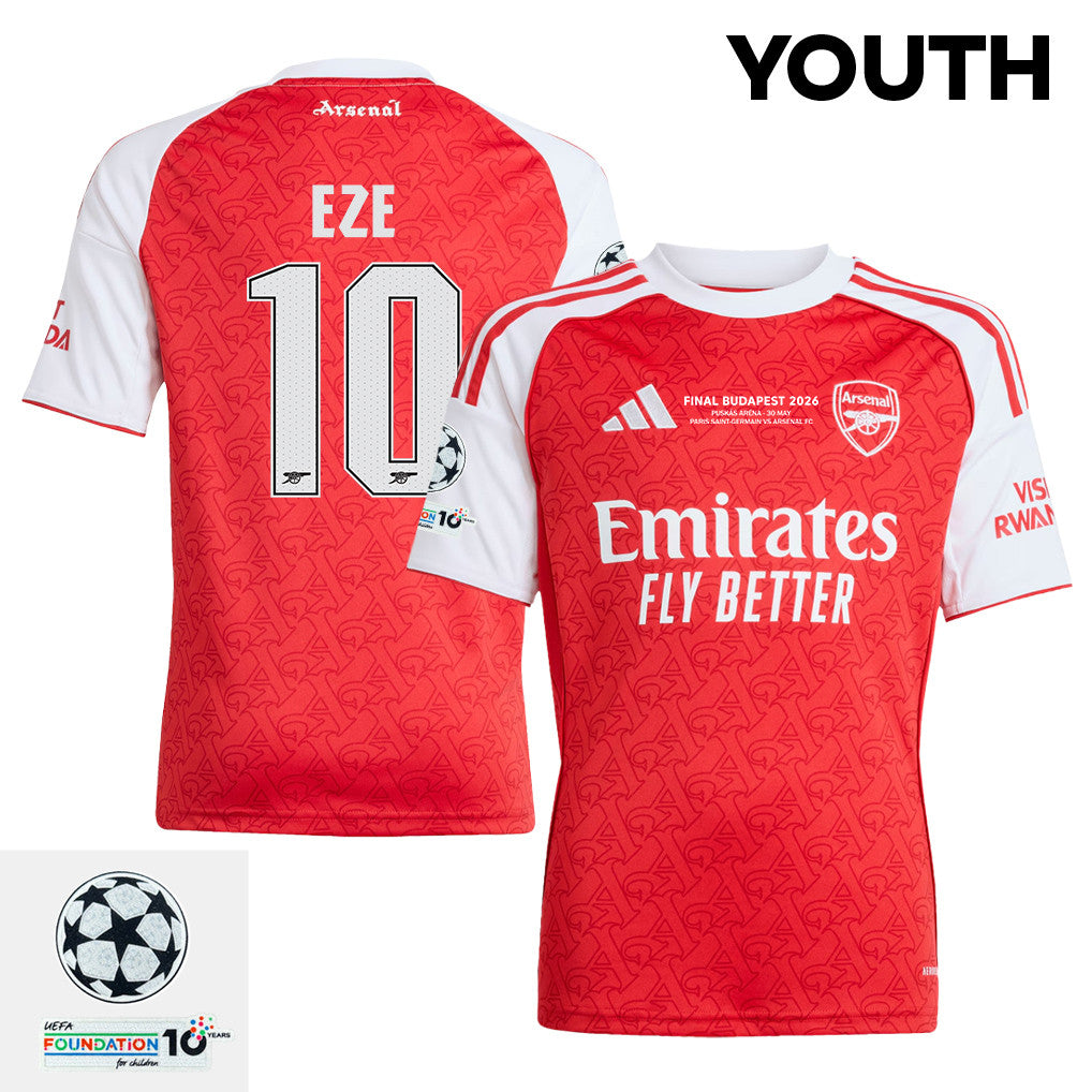 Eberechi Eze 10 Arsenal 2025/26 Final Match Detail Home Jersey – YOUTH, Red