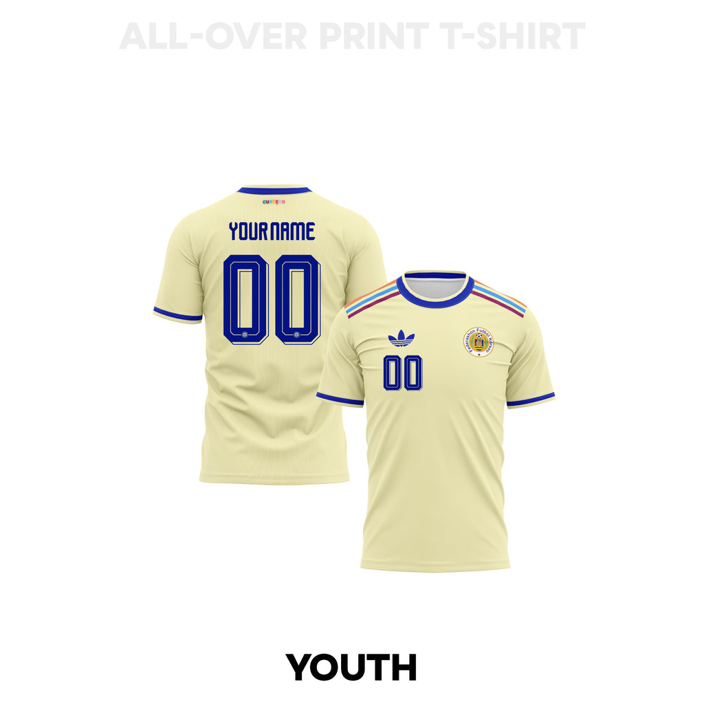 Curaçao 2026 Personalized Youth Away 3D T-shirt Fully Printed – Light Yellow