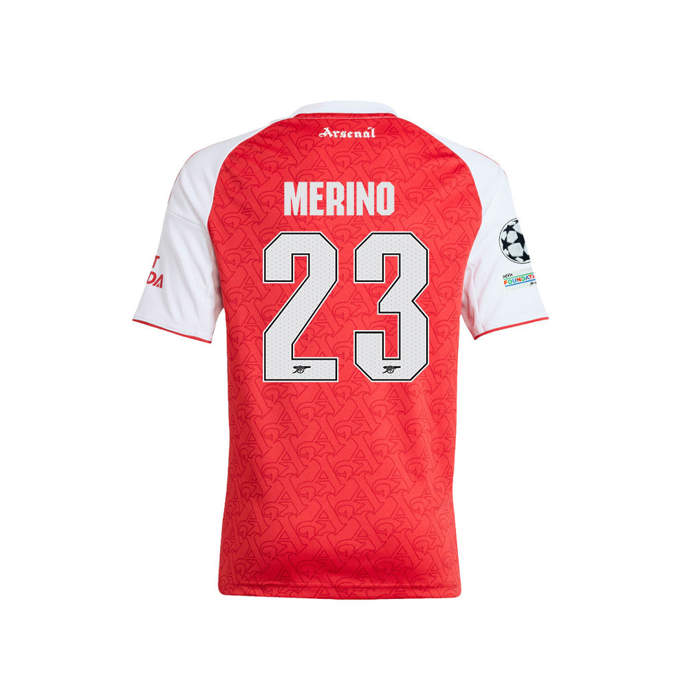 Mikel Merino 23 Arsenal 2025/26 Final Match Detail Home Jersey – YOUTH, Red