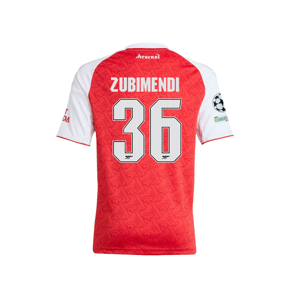 Martin Zubimendi 36 Arsenal 2025/26 Final Match Detail Home Jersey – YOUTH, Red