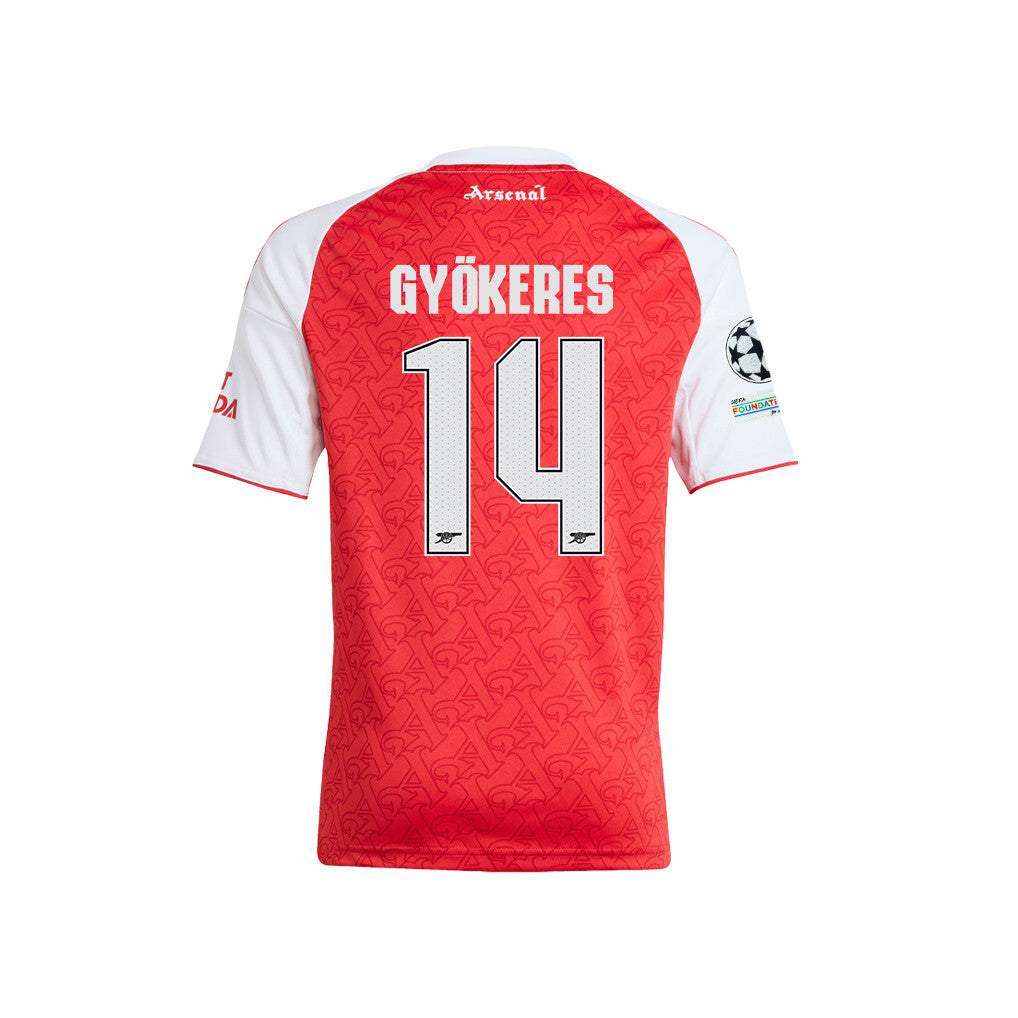 Viktor Gyökeres 14 Arsenal 2025/26 Final Match Detail Home Jersey – YOUTH, Red