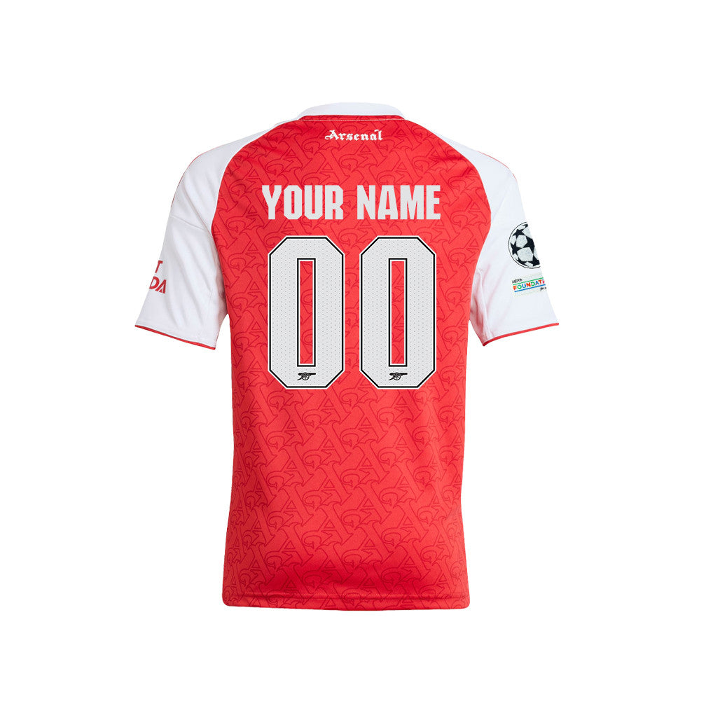 Arsenal 2025/26 Final Match Detail Custom Name Home Jersey – YOUTH, Red