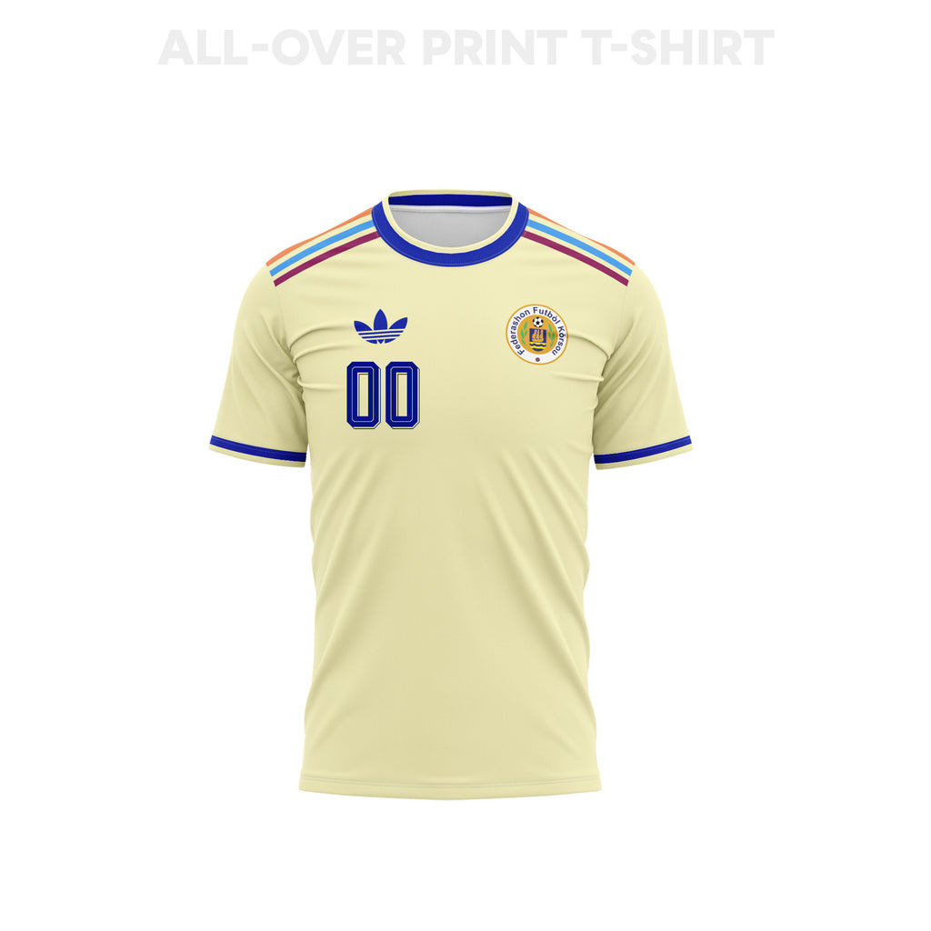 Curaçao 2026 Personalized Away 3D T-Shirt Fully Printed – Unisex, Light Yellow