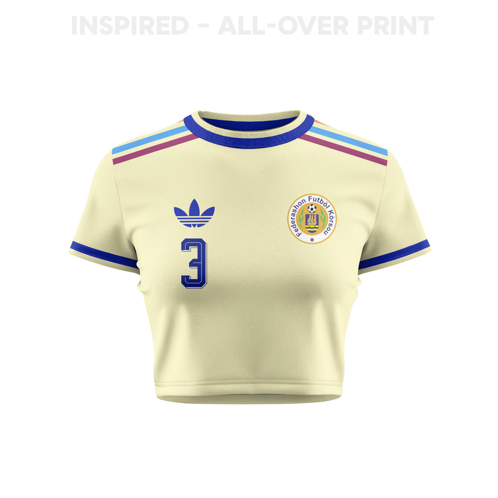 Juriën Gaari 3 Curaçao 2026 Women's Away All-Over Print Cropped Jersey - Yellow