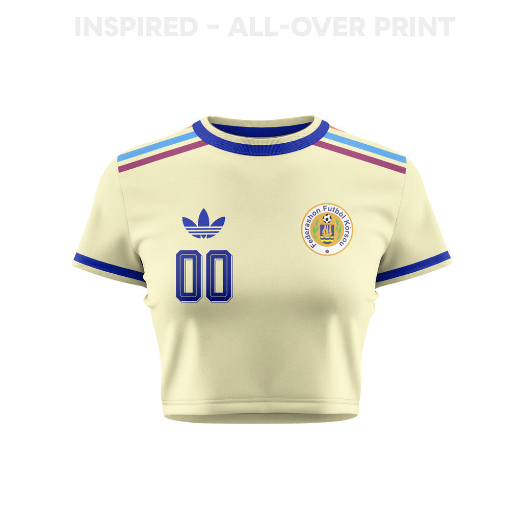 Curaçao 2026 Personalized Women's Away All-Over Print Cropped Jersey - Yellow