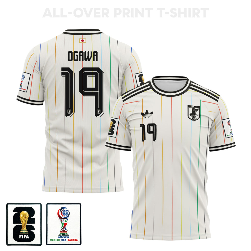 Koki Ogawa 19 Japan 2026 Away 3D T-Shirt Fully Printed – Unisex, White