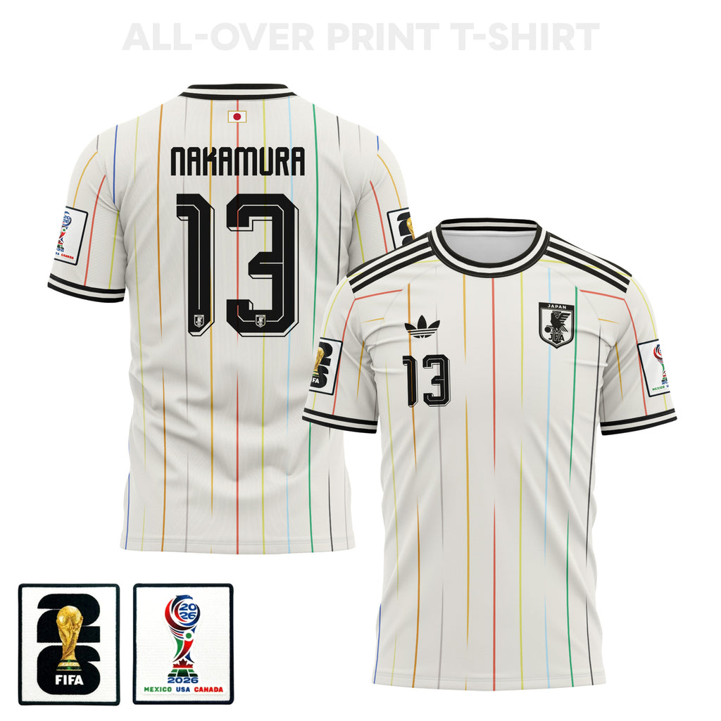 Keito Nakamura 13 Japan 2026 Away 3D T-Shirt Fully Printed – Unisex, White