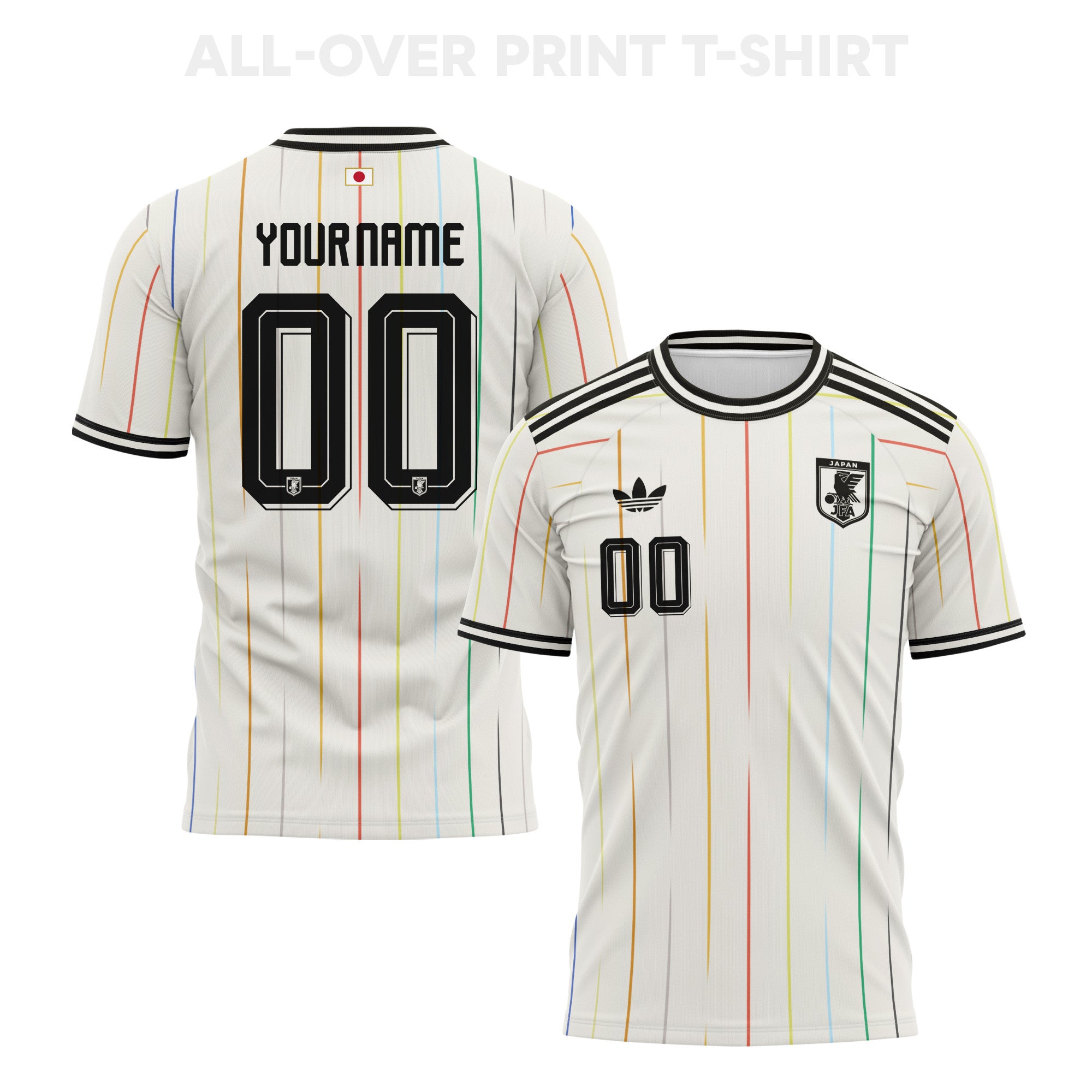 Japan 2026 Away 3D T-Shirt Fully Printed – Personalized – Unisex, White