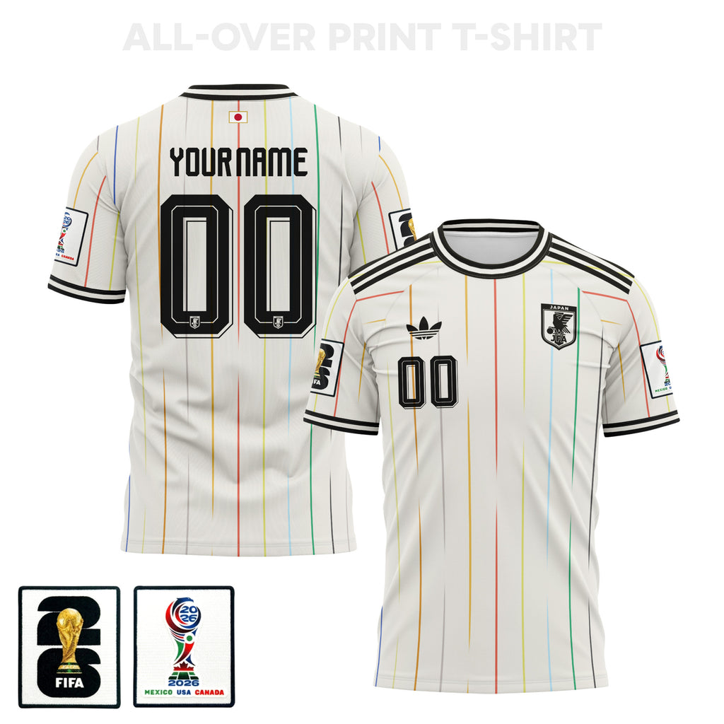 Japan 2026 Away 3D T-Shirt Fully Printed – Personalized – Unisex, White