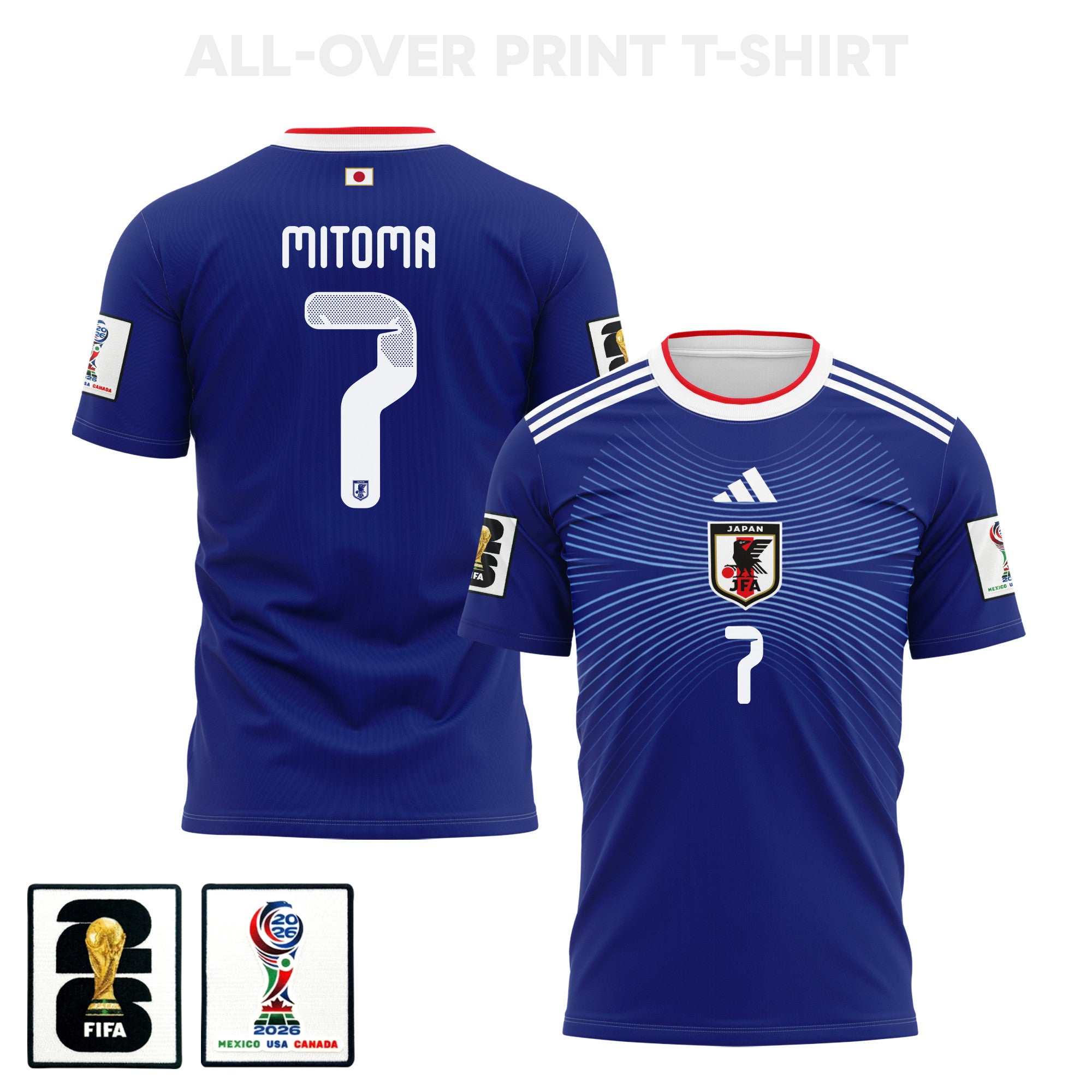 Kaoru Mitoma 7 Japan 2026 Home 3D T-Shirt Fully Printed – Unisex, Blue