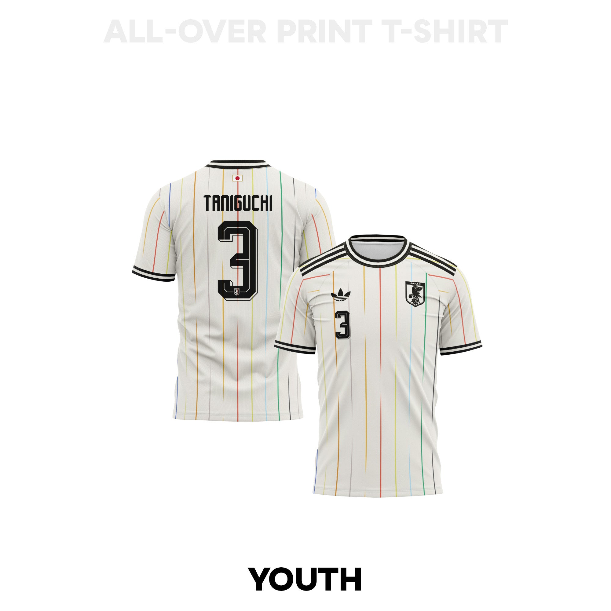 Shogo Taniguchi 3 Japan 2026 Youth Away 3D T-shirt Fully Printed – White