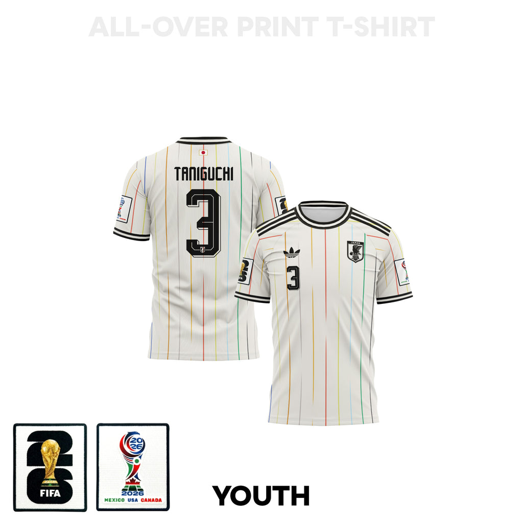 Shogo Taniguchi 3 Japan 2026 Youth Away 3D T-shirt Fully Printed – White