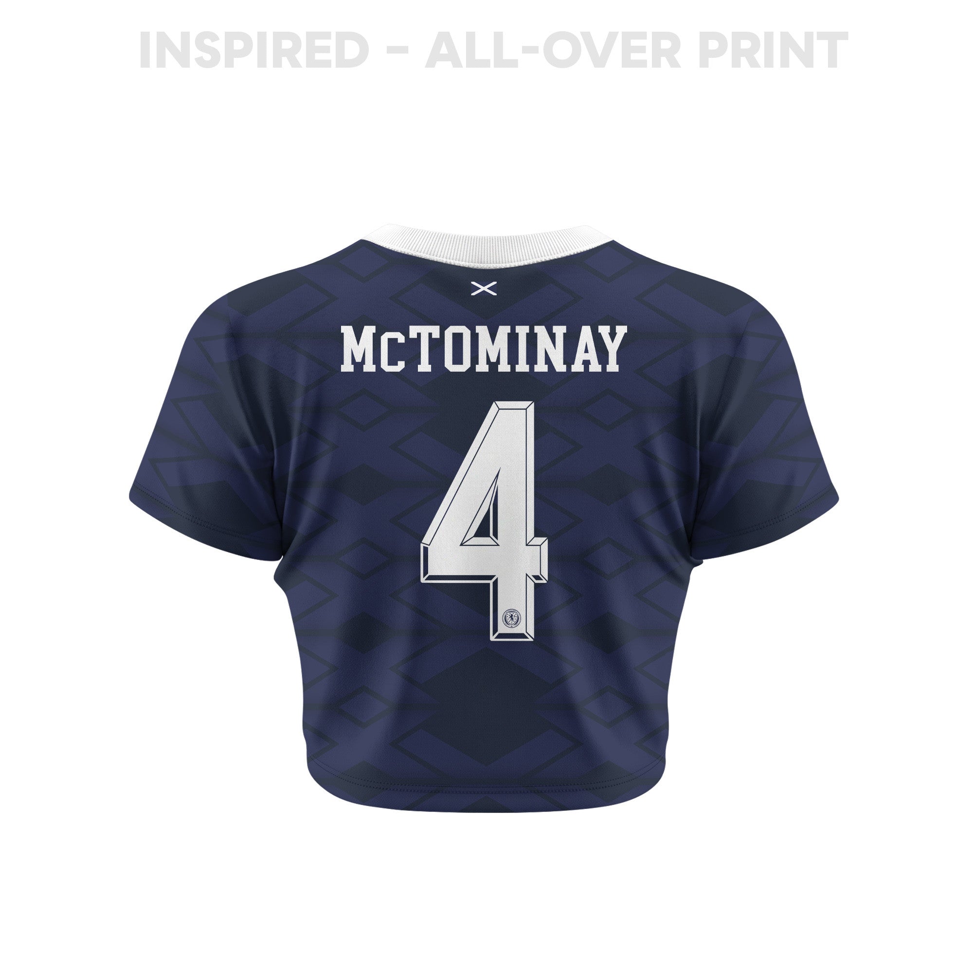 Scott McTominay 4 Scotland 2026 Women's Home All-Over Print Cropped Jersey - Navy