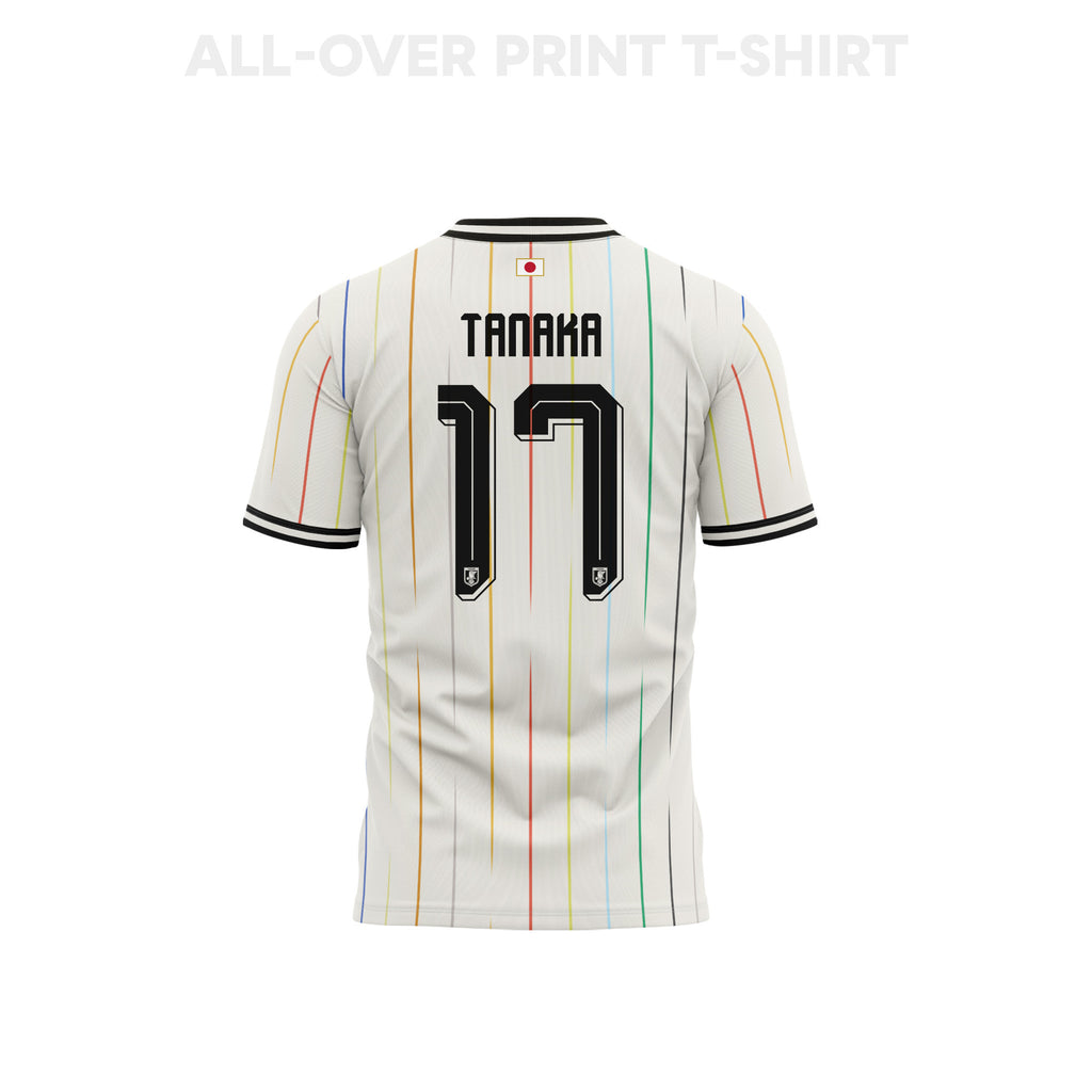 Ao Tanaka 17 Japan 2026 Youth Away 3D T-shirt Fully Printed – White