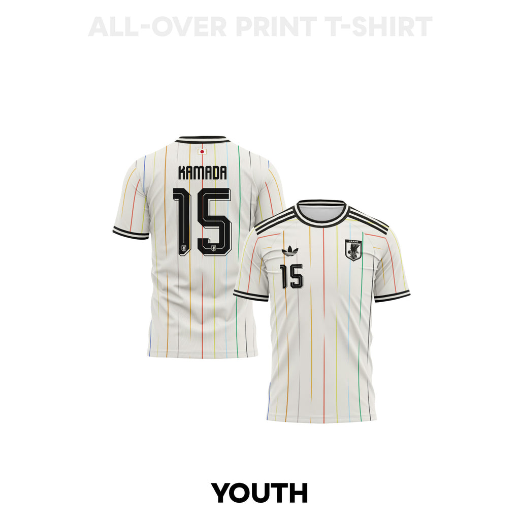 Daichi Kamada 15 Japan 2026 Youth Away 3D T-shirt Fully Printed – White
