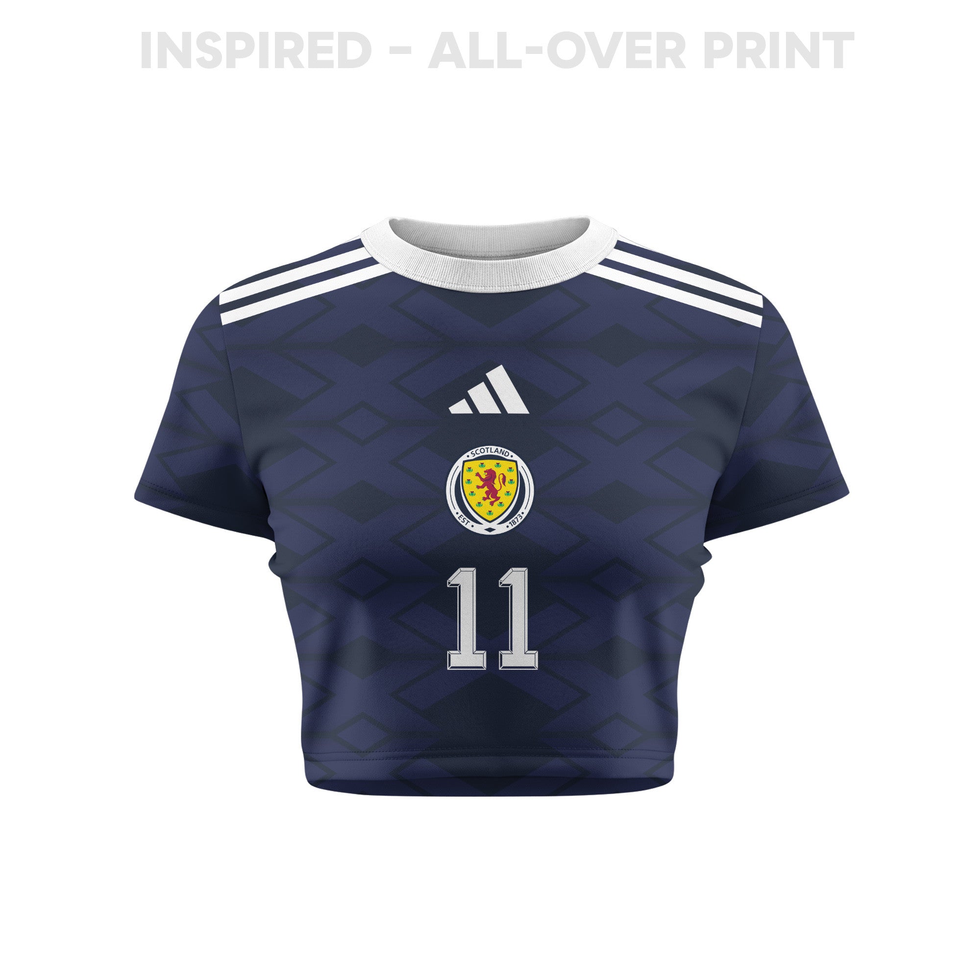 Ryan Christie 11 Scotland 2026 Women's Home All-Over Print Cropped Jersey - Navy