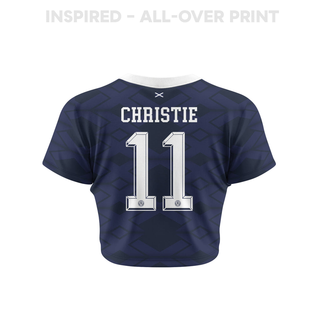 Ryan Christie 11 Scotland 2026 Women's Home All-Over Print Cropped Jersey - Navy
