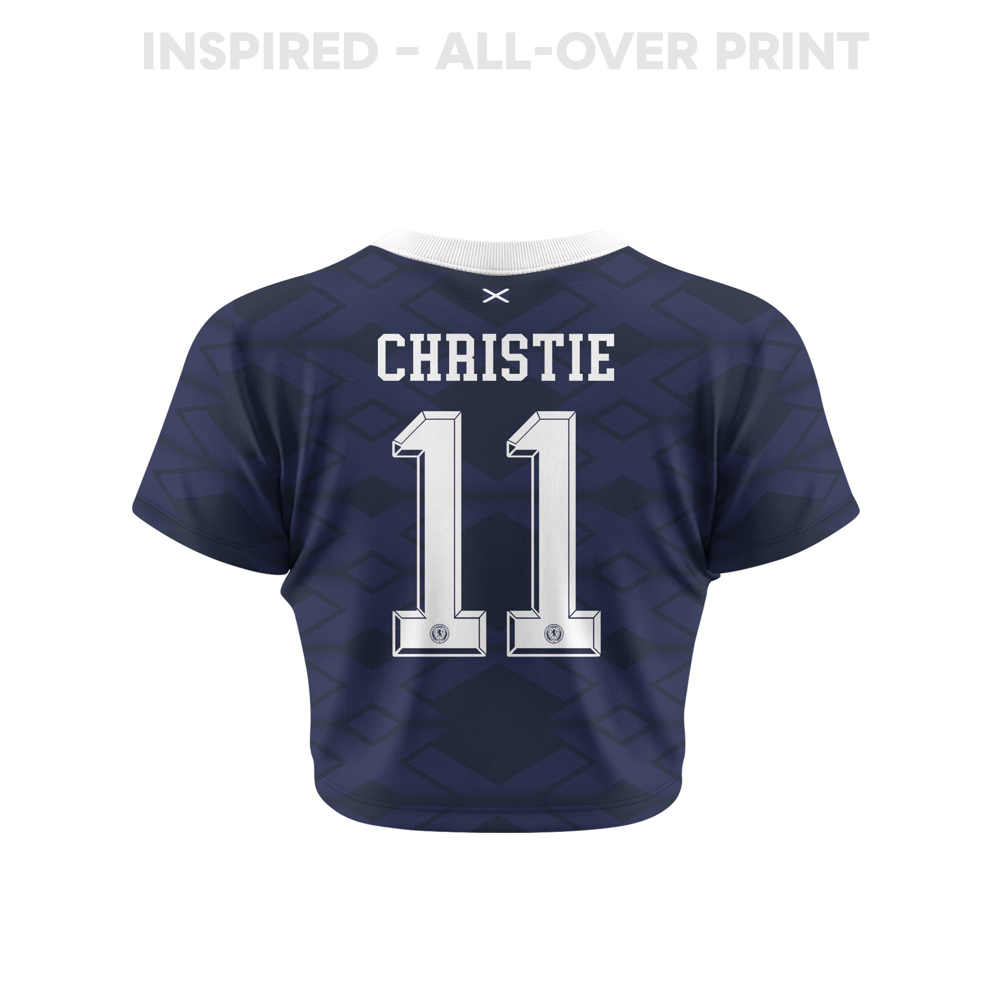 Ryan Christie 11 Scotland 2026 Women's Home All-Over Print Cropped Jersey - Navy