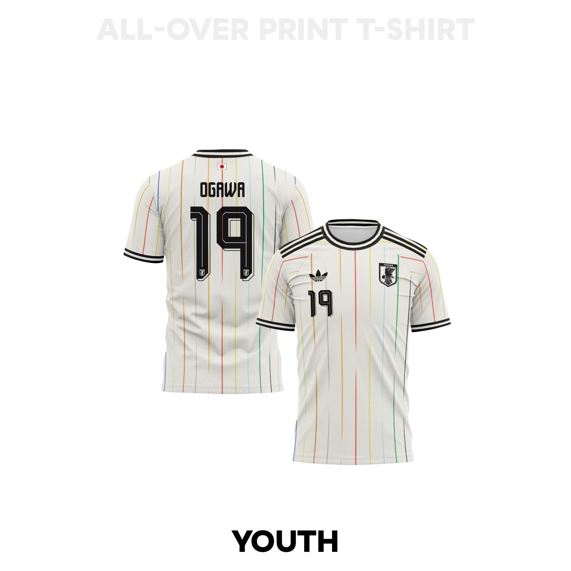 Koki Ogawa 19 Japan 2026 Youth Away 3D T-shirt Fully Printed – White