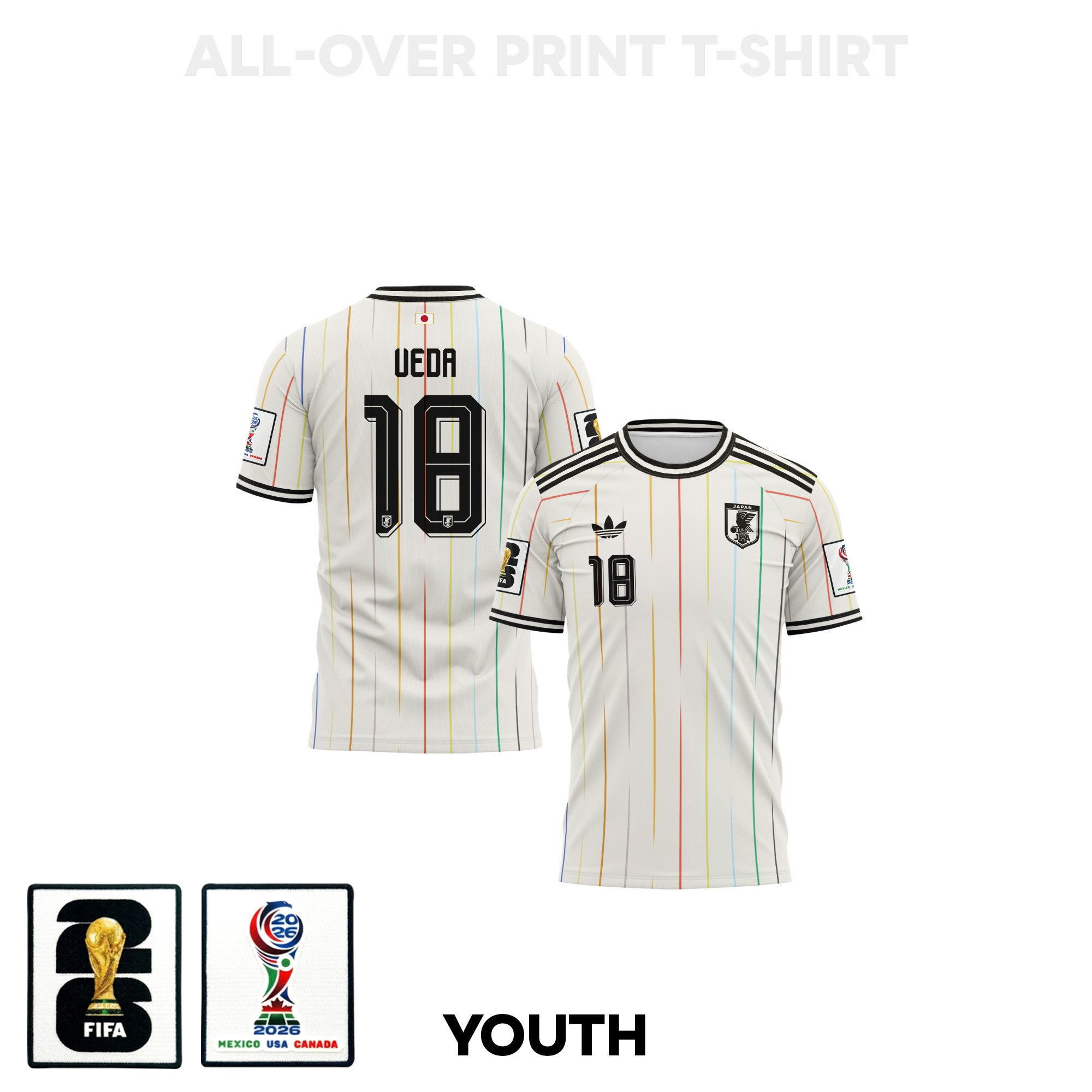Ayase Ueda 18 Japan 2026 Youth Away 3D T-shirt Fully Printed – White