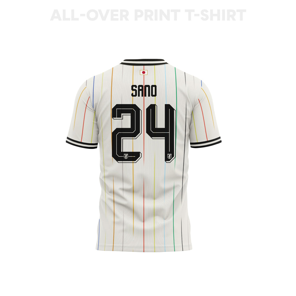 Kaishu Sano 24 Japan 2026 Youth Away 3D T-shirt Fully Printed – White