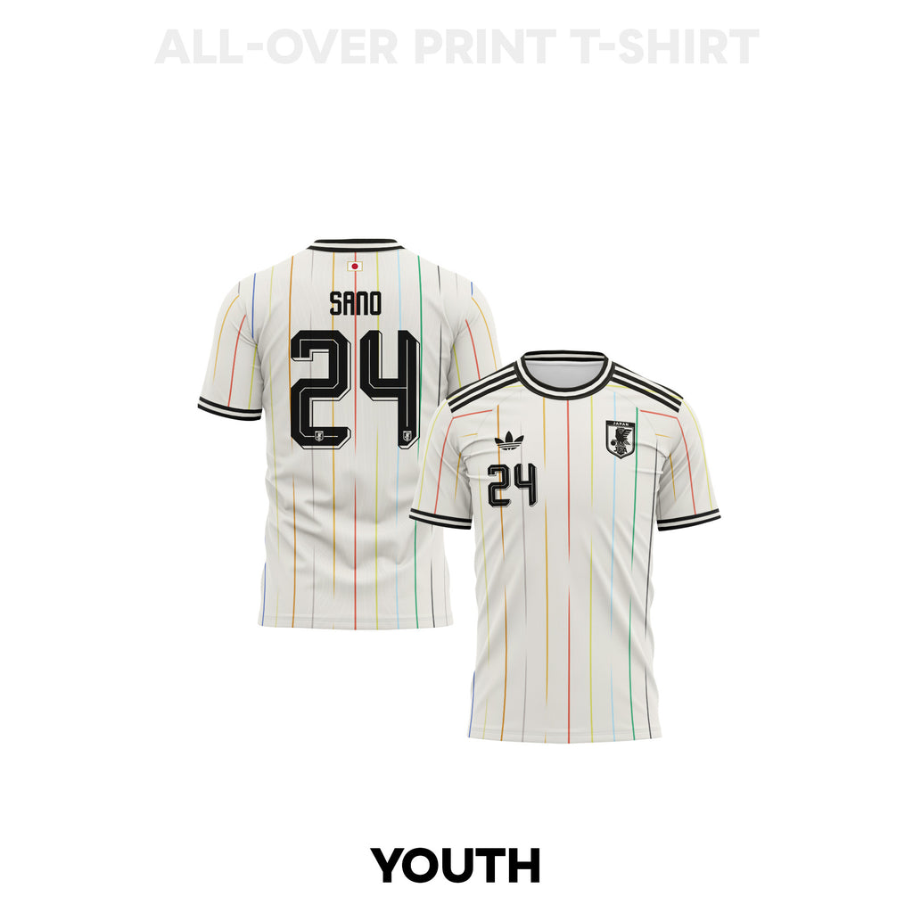 Kaishu Sano 24 Japan 2026 Youth Away 3D T-shirt Fully Printed – White