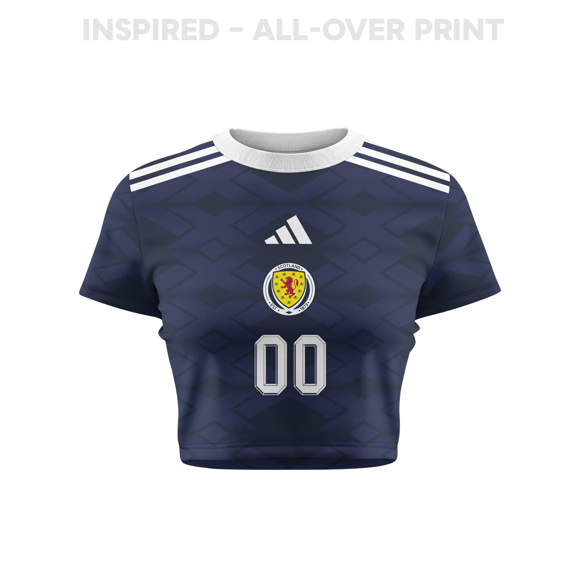 Scotland 2026 Personalized Women's Home All-Over Print Cropped Jersey - Navy