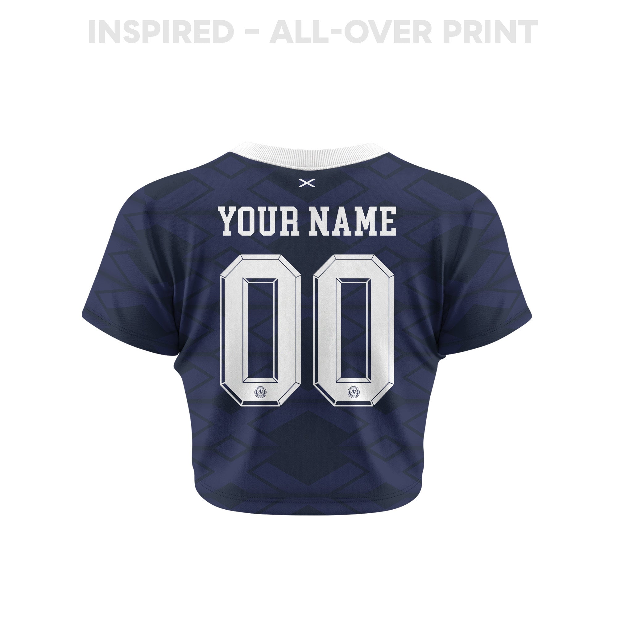 Scotland 2026 Personalized Women's Home All-Over Print Cropped Jersey - Navy