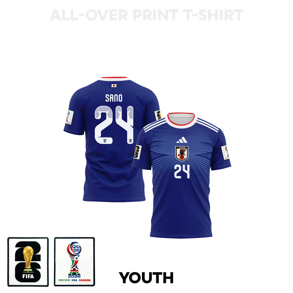 Kaishu Sano 24 Japan 2026 Youth Home 3D T-shirt Fully Printed – Blue
