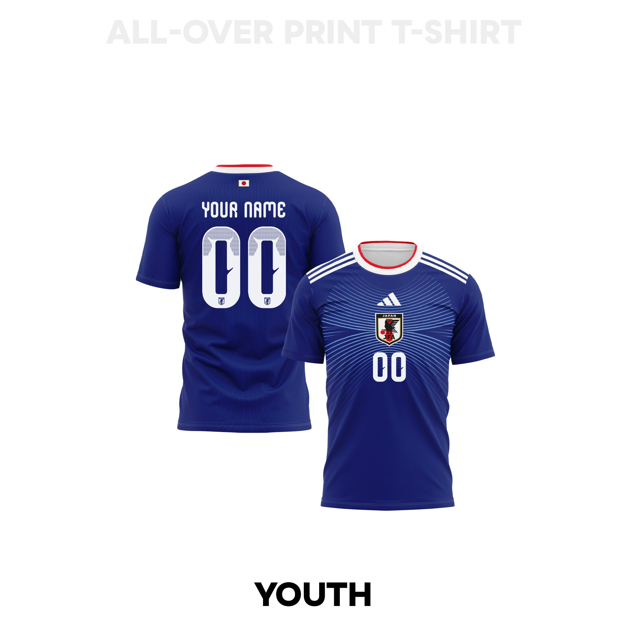 Japan 2026 Youth Home 3D T-shirt Fully Printed – Personalized – Blue