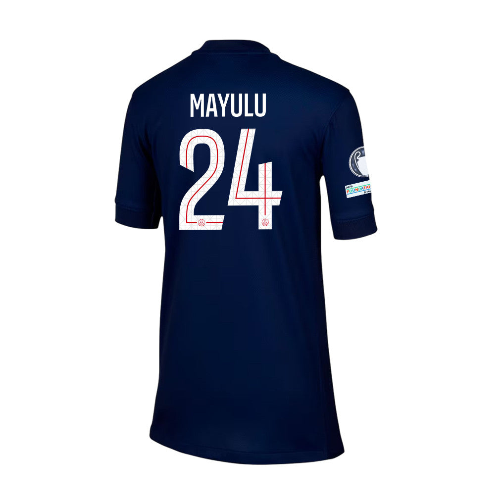 Senny Mayulu 24 Paris Saint-Germain 2025/26 Final Match Detail Home Jersey – YOUTH, Navy